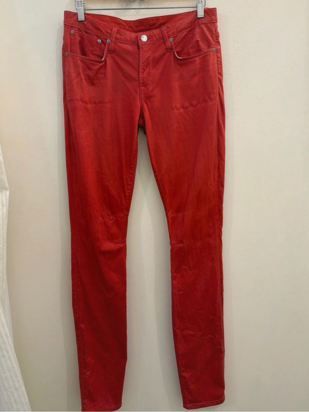 Helmut Lang Skinny Jeans in Red